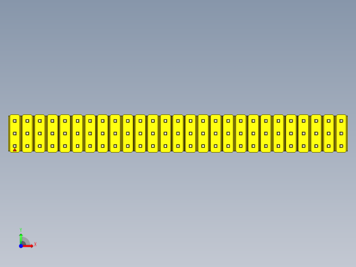 彩色公头100mil（2.54mm）系列-DS1021_yellow_3x27p_100mil_Type1_rev1.0前视缩略图