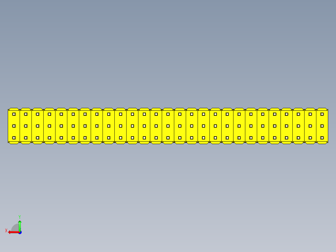 彩色公头100mil（2.54mm）系列-DS1021_yellow_3x27p_100mil_Type1_rev1.0后视图