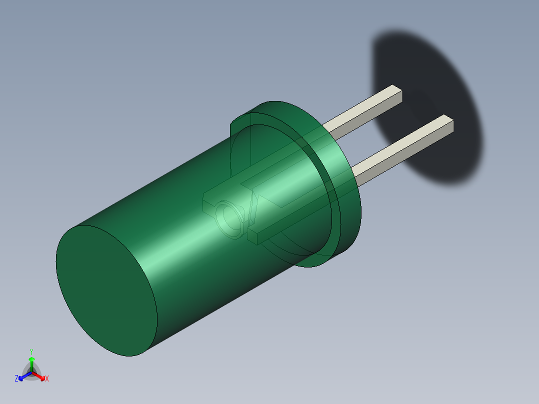 LED_Cylindrical_Green1_D5x9.6mm正等轴测图