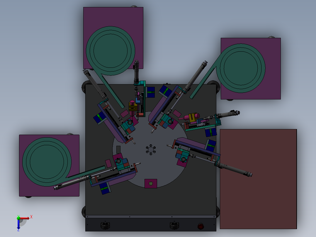 飞科剃须刀钢网胶件组装机俯视图