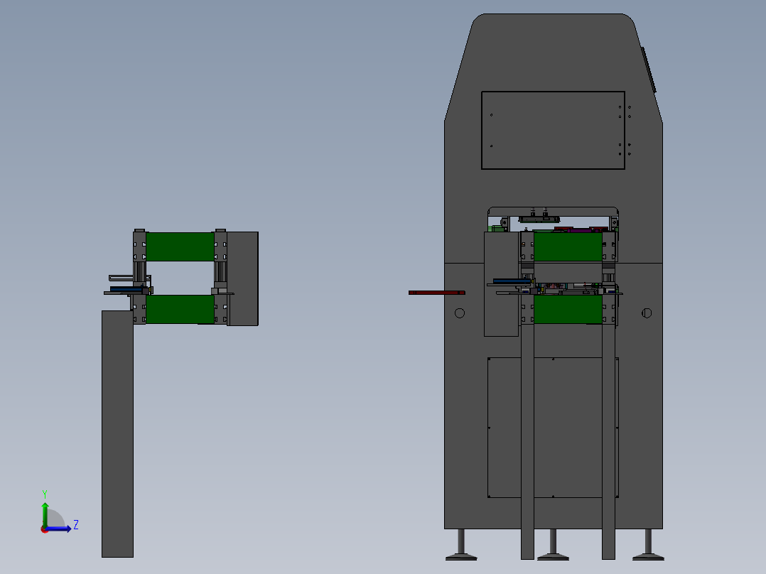 暂存收板机左视图