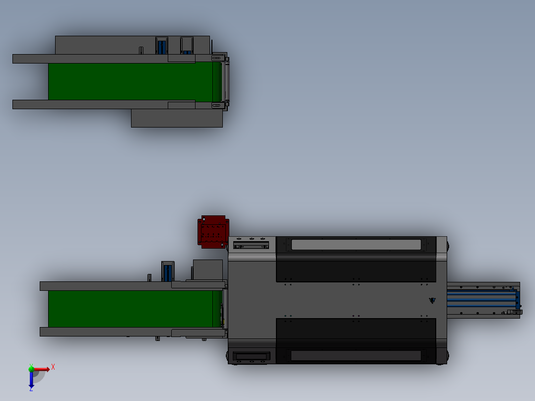 暂存收板机俯视图