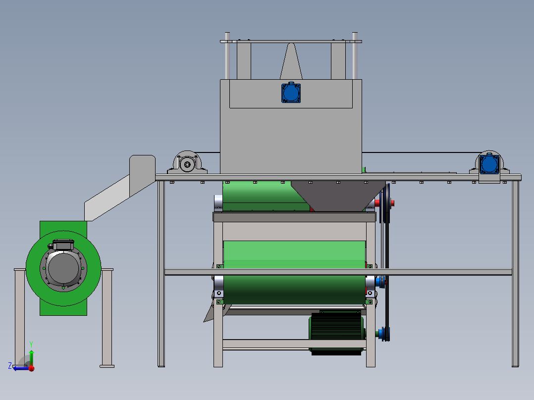 谷物脱粒机三维纯净版右视图
