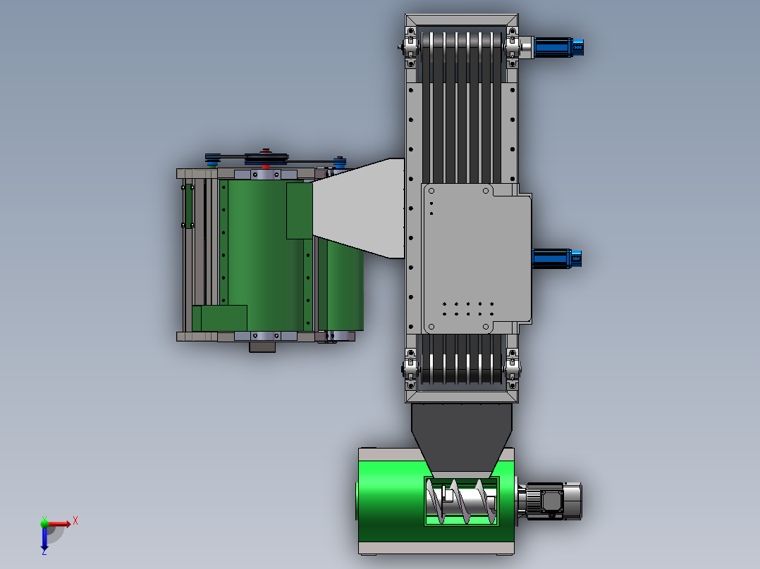 谷物脱粒机三维纯净版俯视图