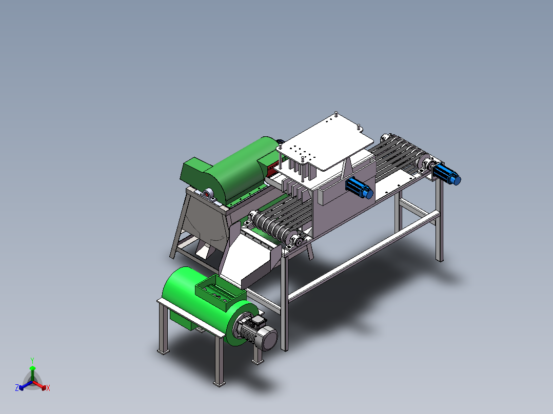 谷物脱粒机三维纯净版正等轴测图