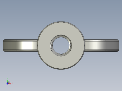 蝶形螺母-WING NUT M4 x 0.7mm Thread.STEP前视缩略图