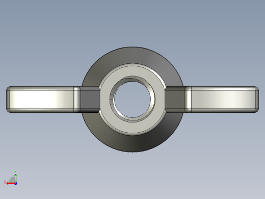 蝶形螺母-WING NUT M4 x 0.7mm Thread.STEP后视缩略图