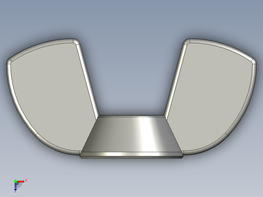 蝶形螺母-WING NUT M4 x 0.7mm Thread.STEP俯视图