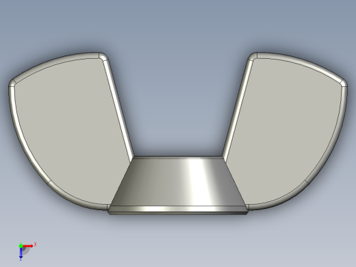 蝶形螺母-WING NUT M4 x 0.7mm Thread.STEP俯视缩略图