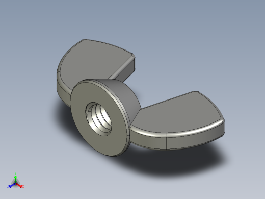 蝶形螺母-WING NUT M4 x 0.7mm Thread.STEP正等轴测缩略图