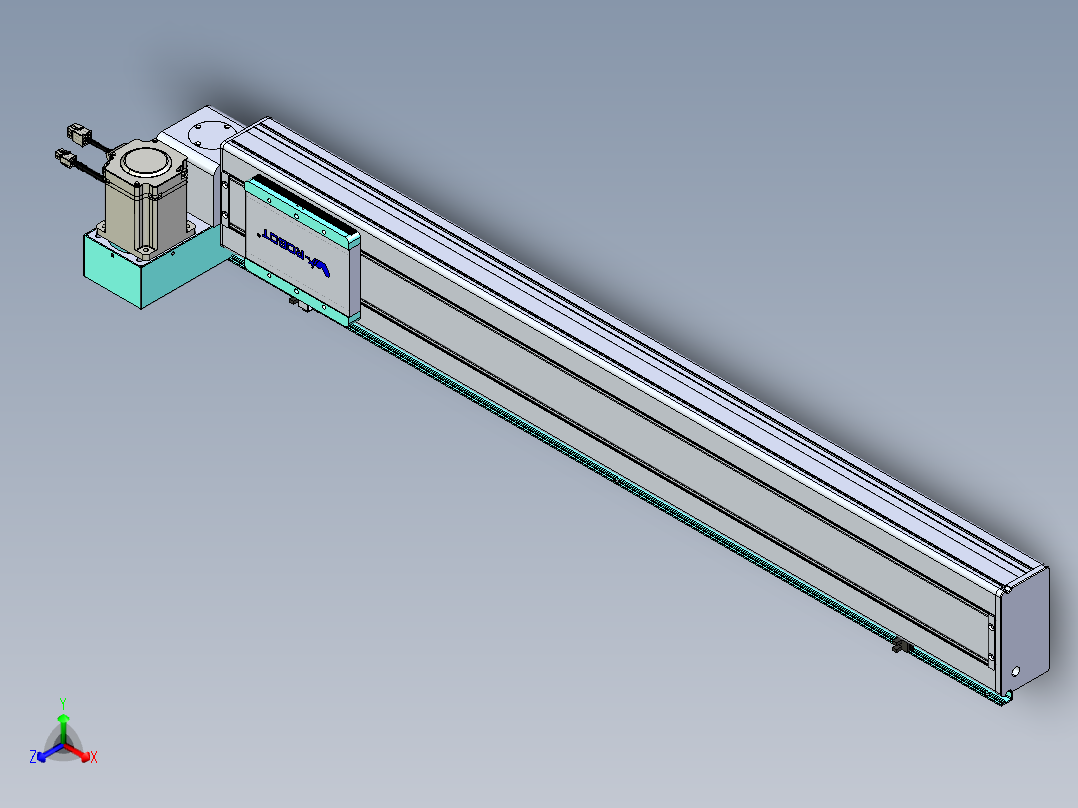 威洛博VBC同步带传动一无尘环境VBC14-L45-S900-BLU-ZP75-C3正等轴测图
