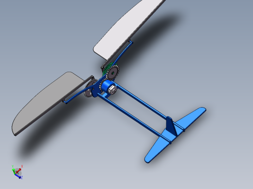 扑翼双曲柄机构三维模型