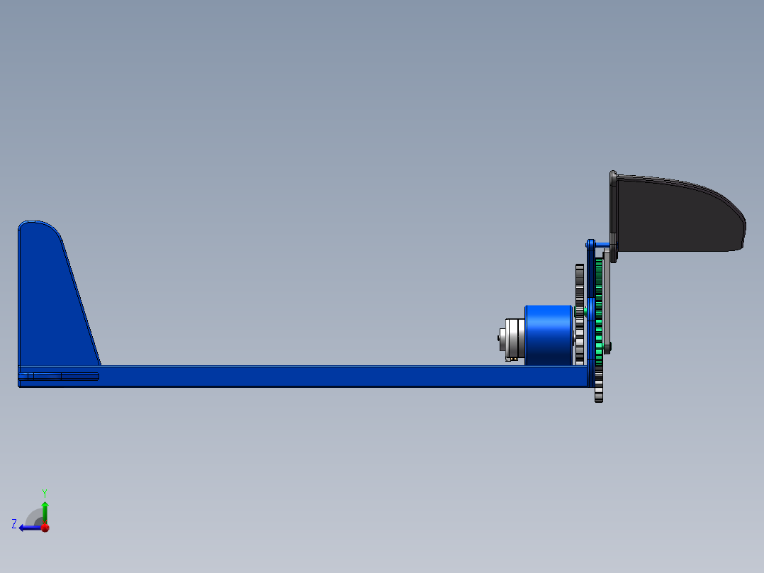 扑翼双曲柄机构三维模型右视图
