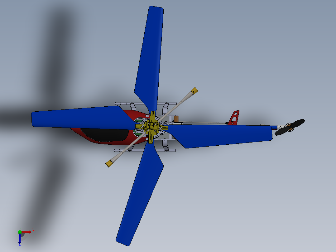 RC Helicopter遥控航模直升机俯视图