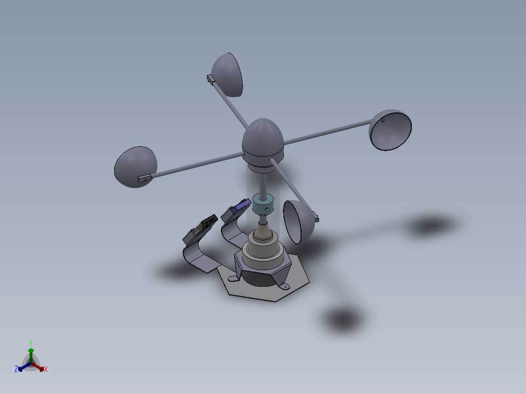风车手机充电器正等轴测图