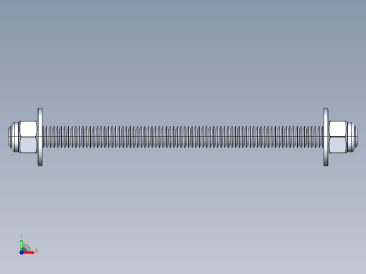 紧固件-IGES 0.3750 All-Thread前视缩略图