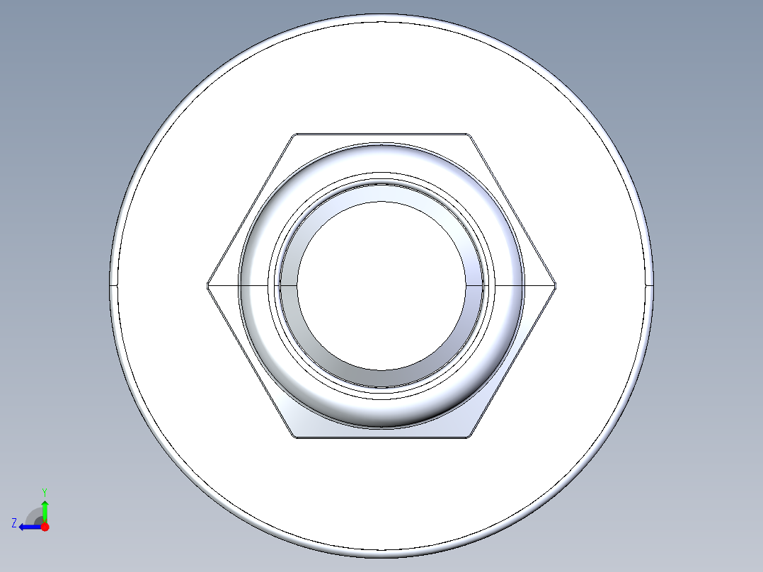 紧固件-IGES 0.3750 All-Thread右视图