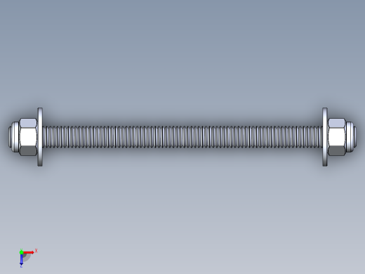 紧固件-IGES 0.3750 All-Thread俯视缩略图