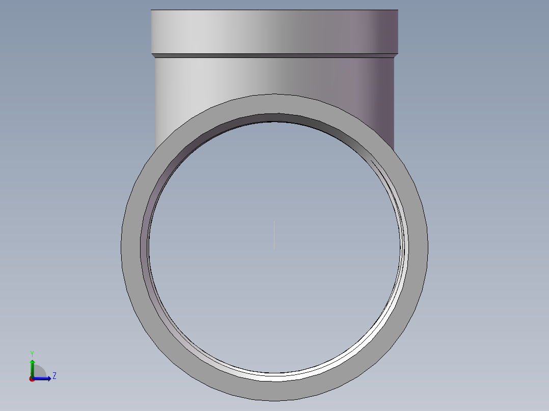 三通-异径 DN65-DN50左视图