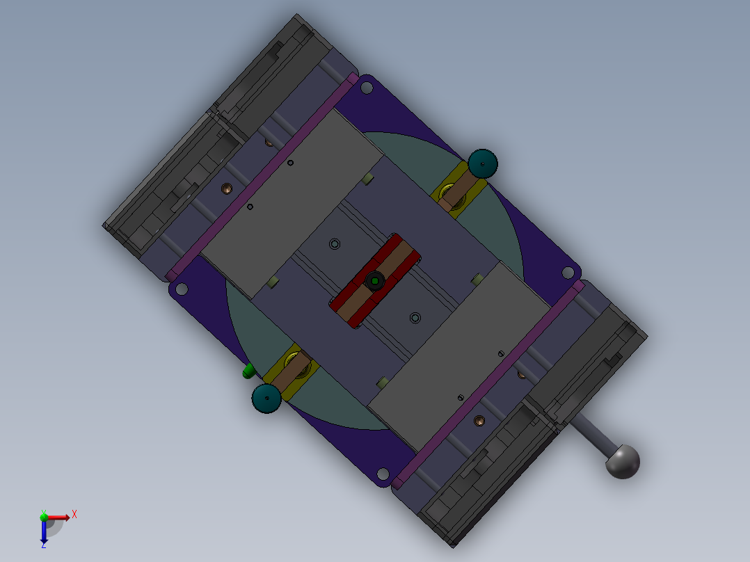 三合一靠背旋转工装俯视图
