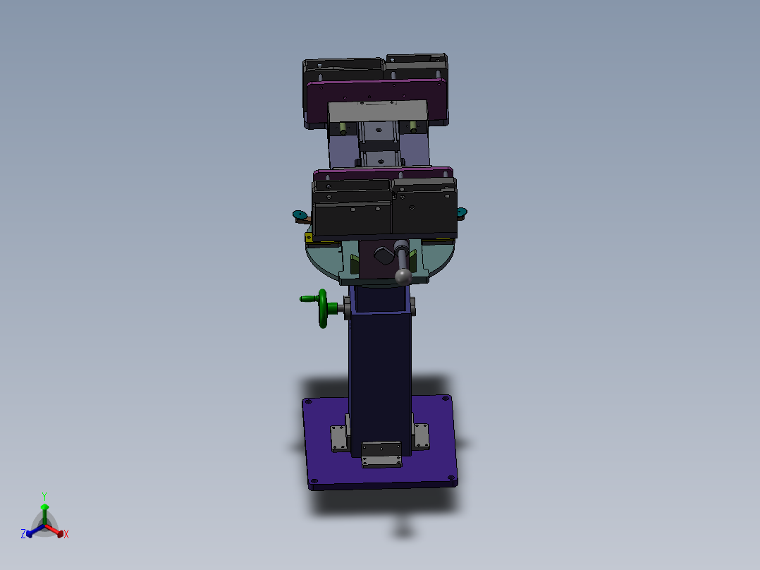 三合一靠背旋转工装正等轴测图