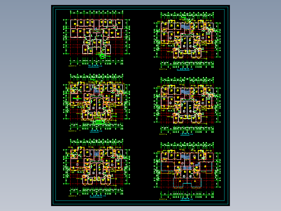 6层住宅楼建筑平面图
