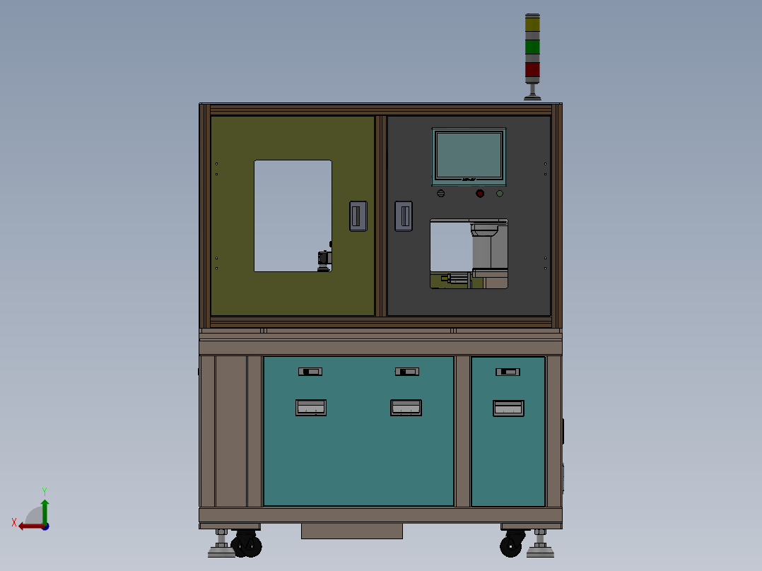 PCB板自动摆盘机sw20可编辑后视图