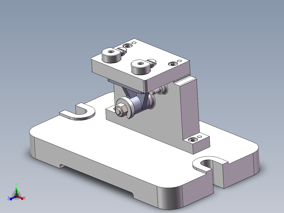 支座钻6孔夹具图（CAD图+SW三维）
