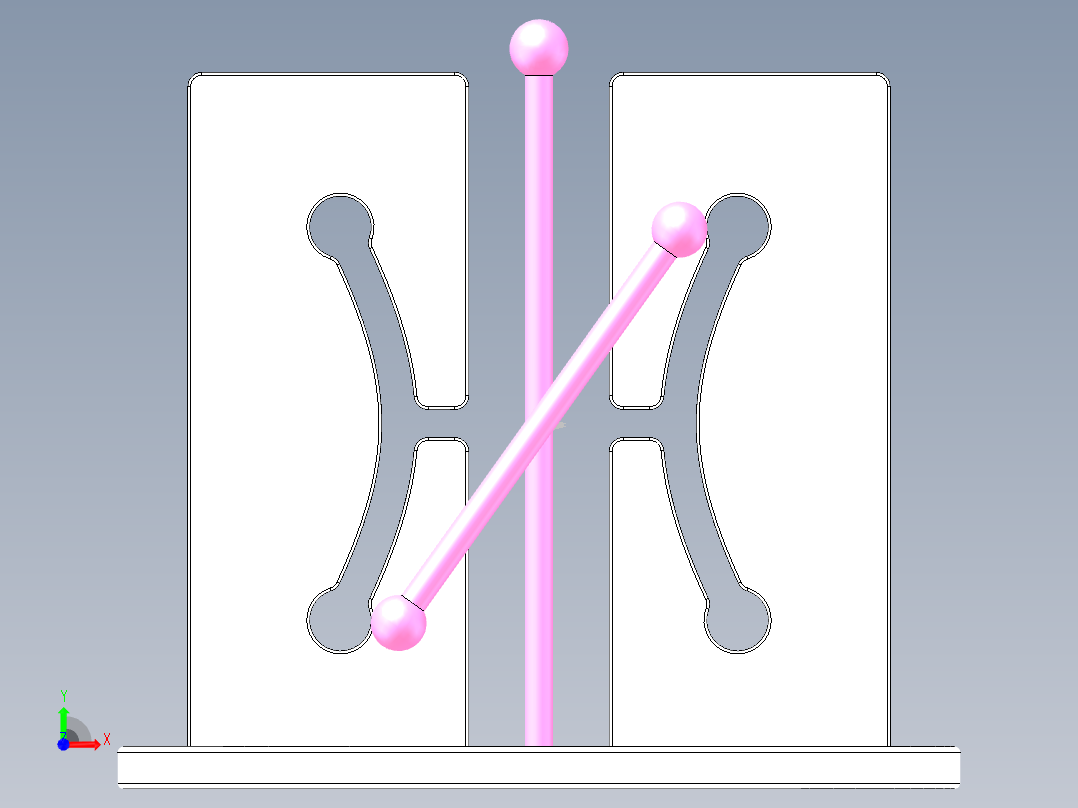 双曲狭缝通过动画前视图