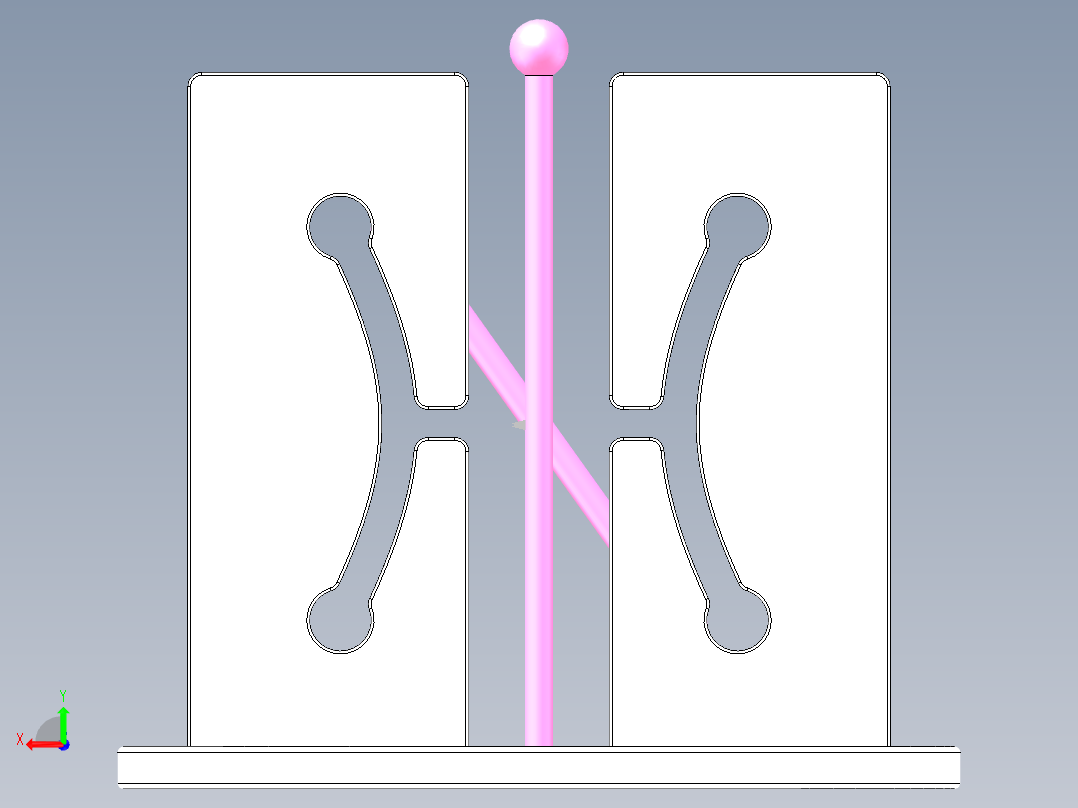 双曲狭缝通过动画后视图