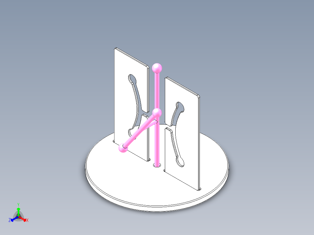 双曲狭缝通过动画正等轴测图