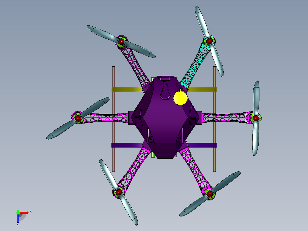 测绘用六翼无人机俯视图