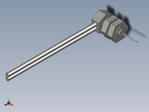 直角光纤反射式-螺母组件-LRC-6V2-Z正等轴测缩略图
