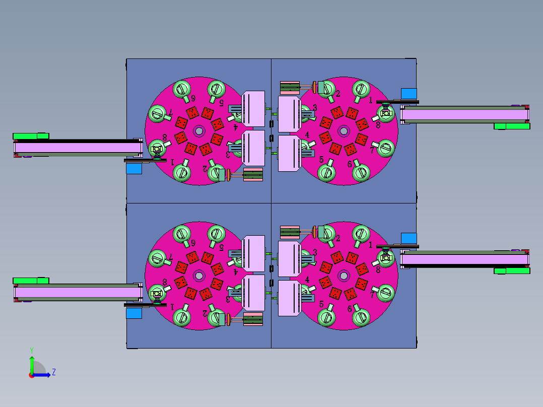 金属盖局部缺陷的检测装置左视图