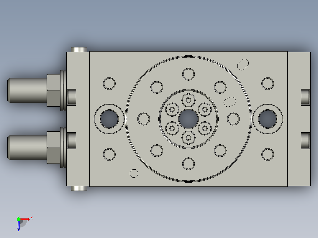 旋转气缸HRQ20亚德客俯视图