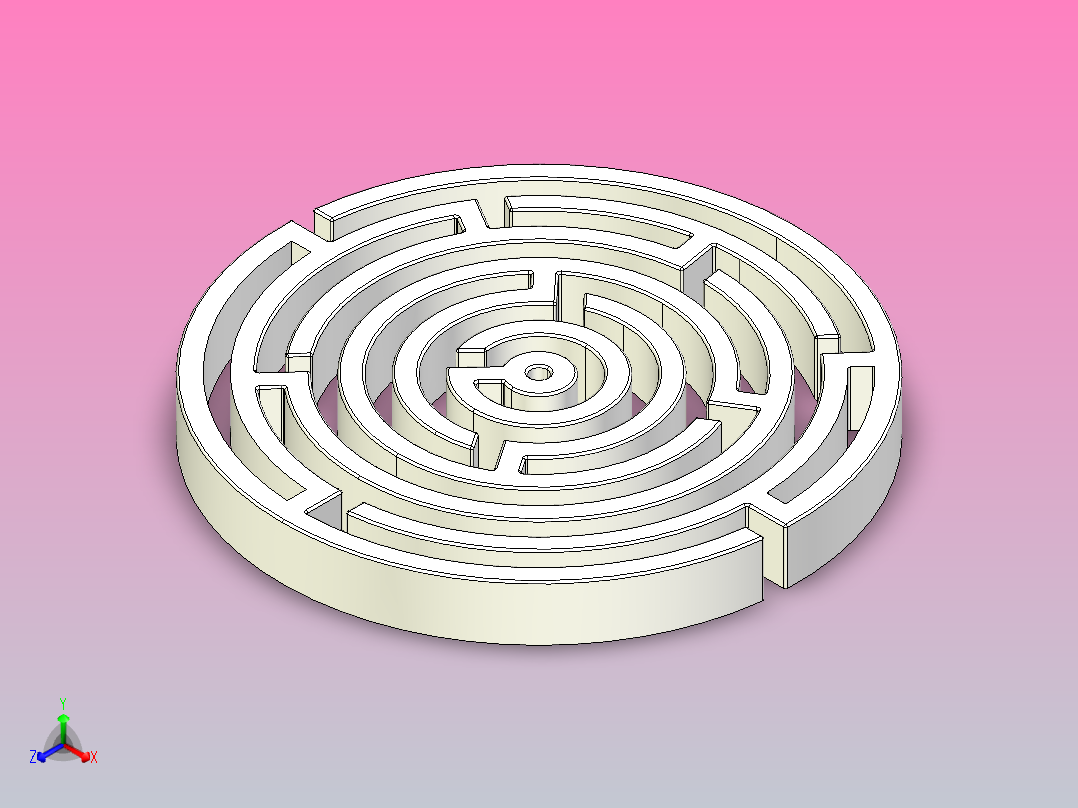 圆形迷宫正等轴测图