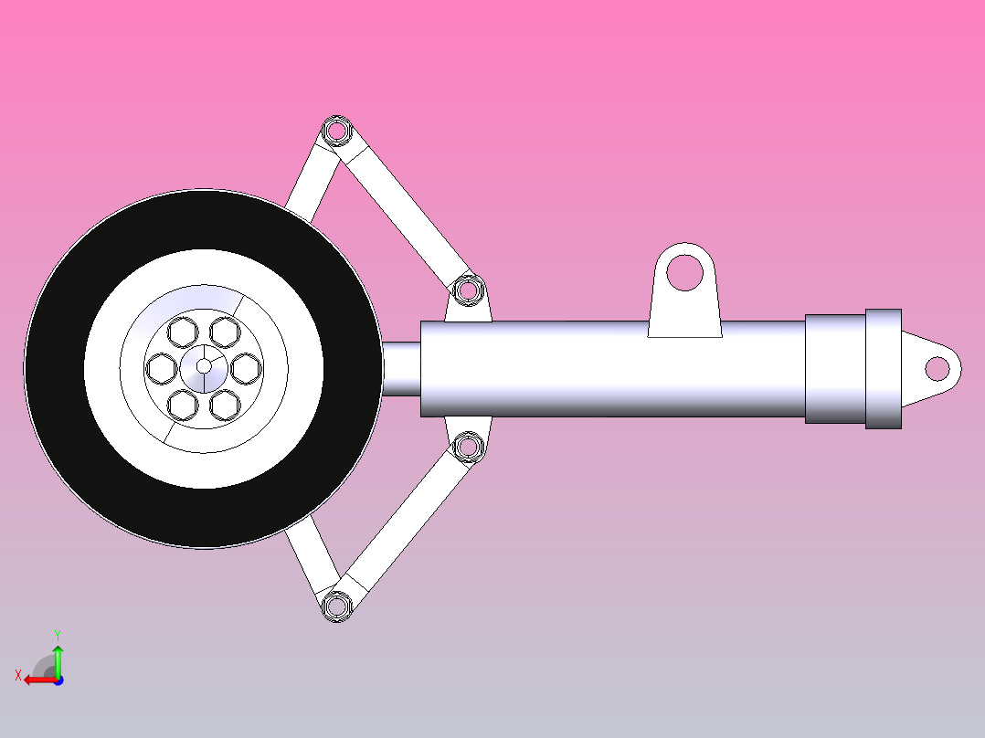 飞机起落架后视图
