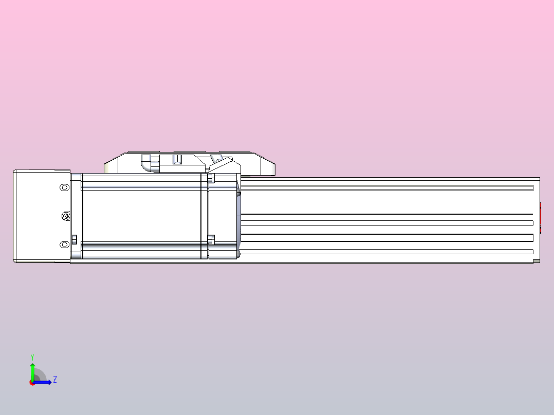 滚珠丝杠直线轴带导轨全封闭TPA-HCR-85D-1610C-L150-MR-Y-P20-N3左视图