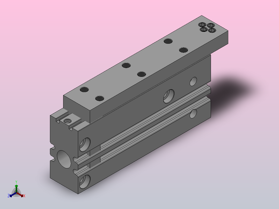 小型气动滑台（直线导轨）HMXH10系列[HMXH10-60-M9NS]主视图