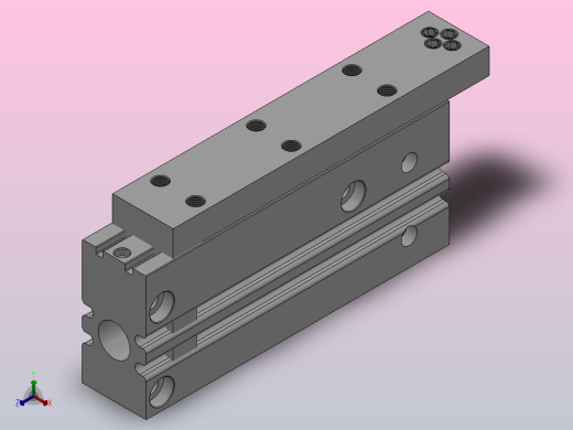 小型气动滑台（直线导轨）HMXH10系列[HMXH10-60-M9NS]正等轴测缩略图