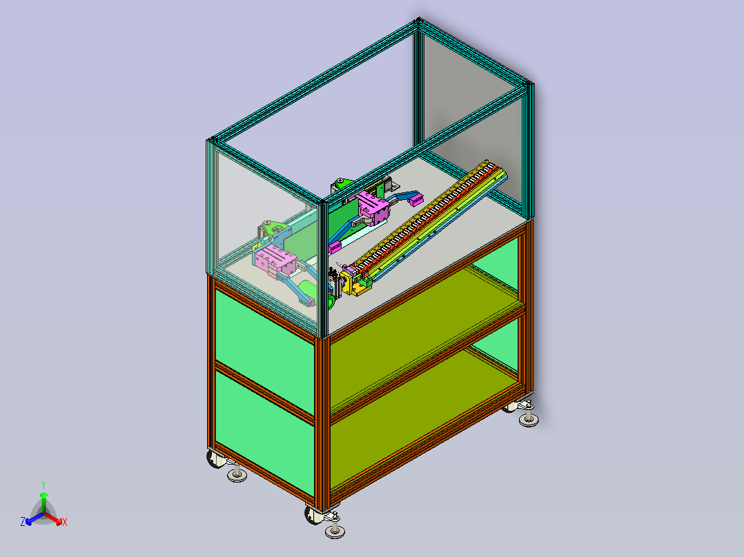 电机转子送料机正等轴测图