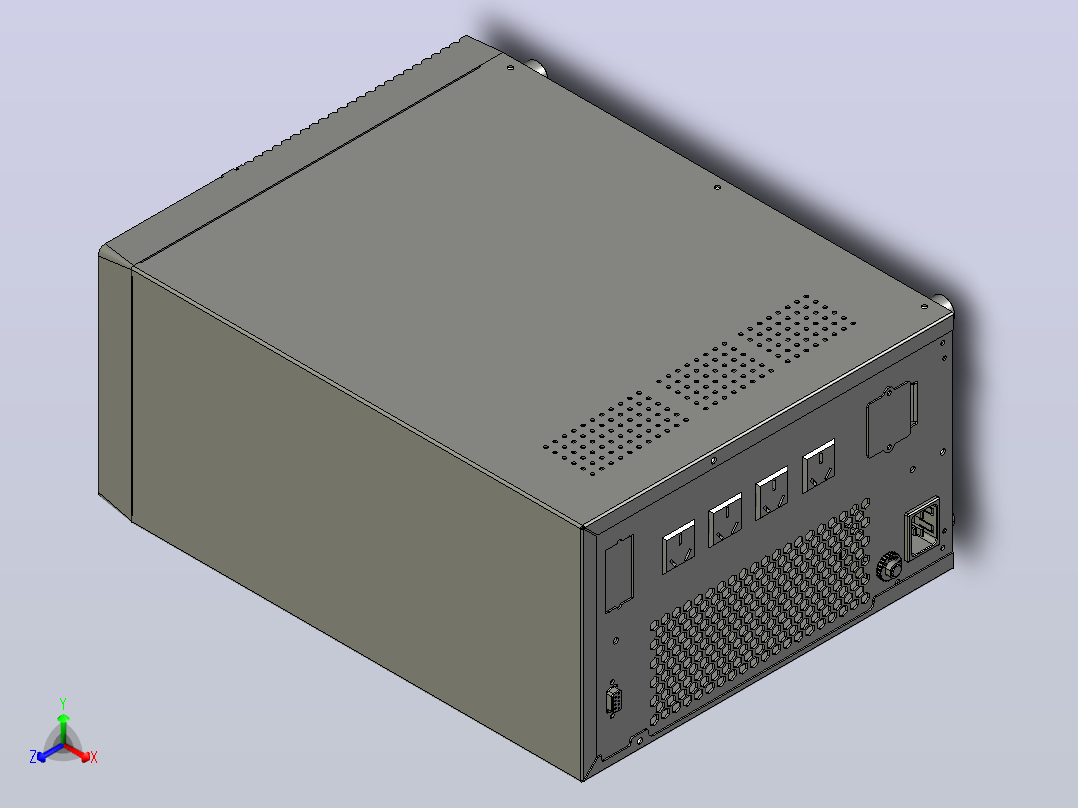 HP-UPS-3k不间断电源三维模型202010主视图