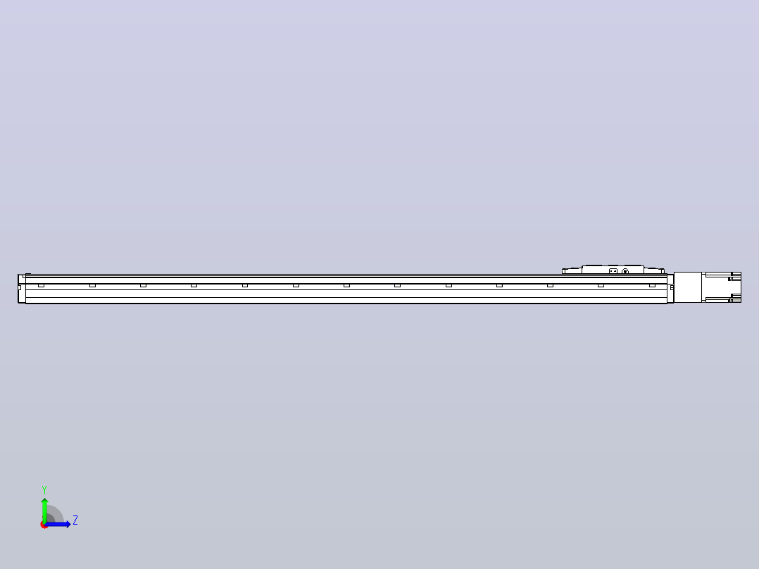 滚珠丝杠直线轴内置导轨TPA-GCR-120-1610C-L1050-M-M40-N3左视图