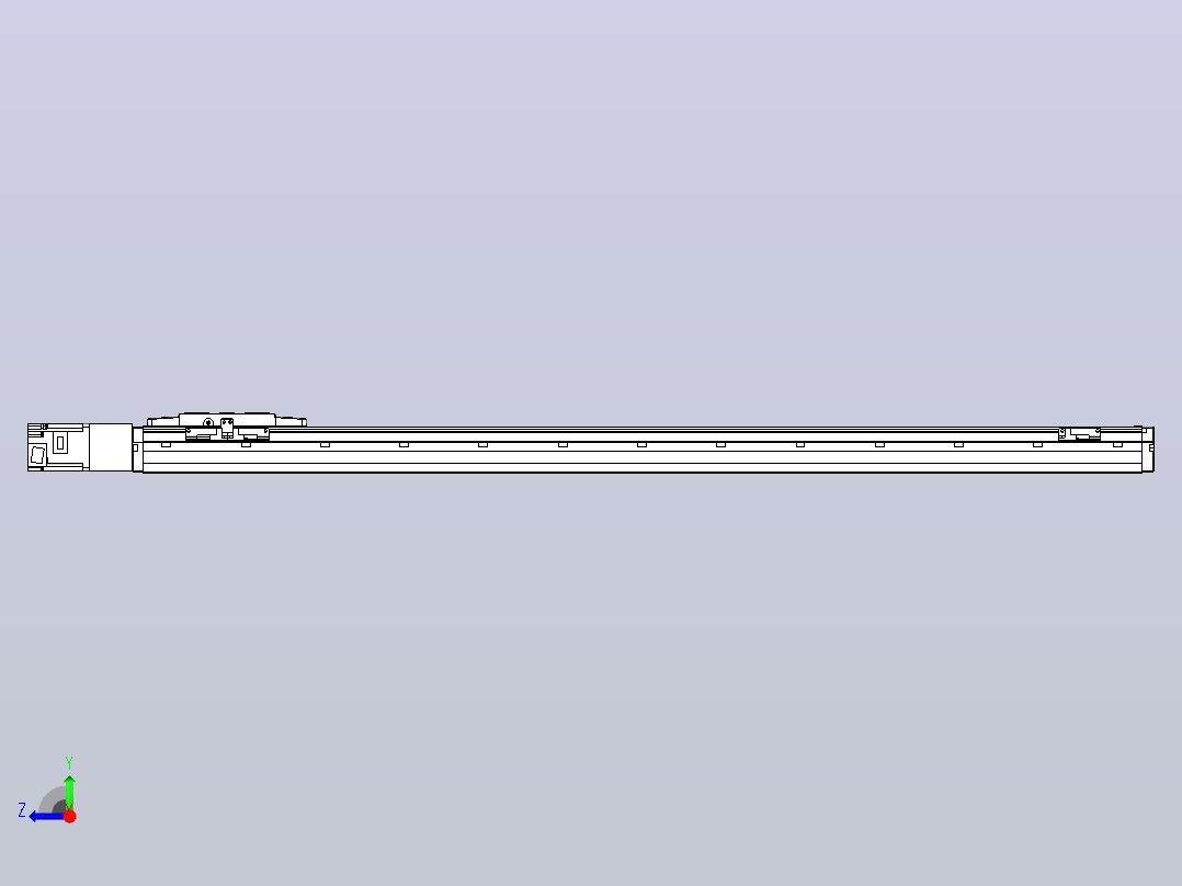 滚珠丝杠直线轴内置导轨TPA-GCR-120-1610C-L1050-M-M40-N3右视图