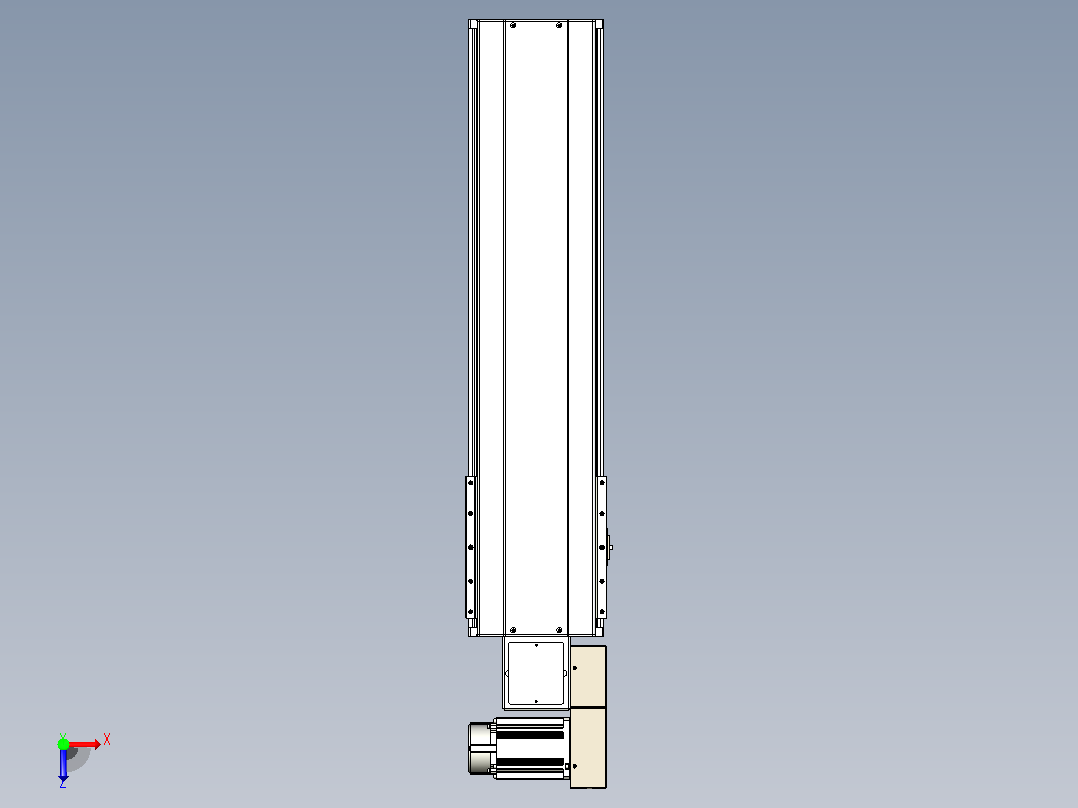 皮带直线轴半封闭可选导轨TPA-HNB-220D-176-L600-MR-Y-P1K-N3俯视图