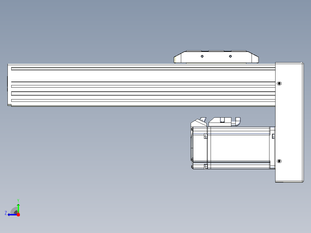 滚珠丝杠直线轴带导轨全封闭TPA-HCR-85D-1610C-L200-MP-Y-P20-N3右视图