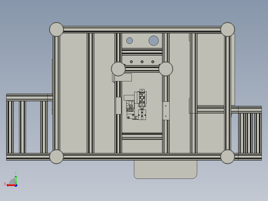 汽车脚垫 垫扣组装检测机3D模型后视图