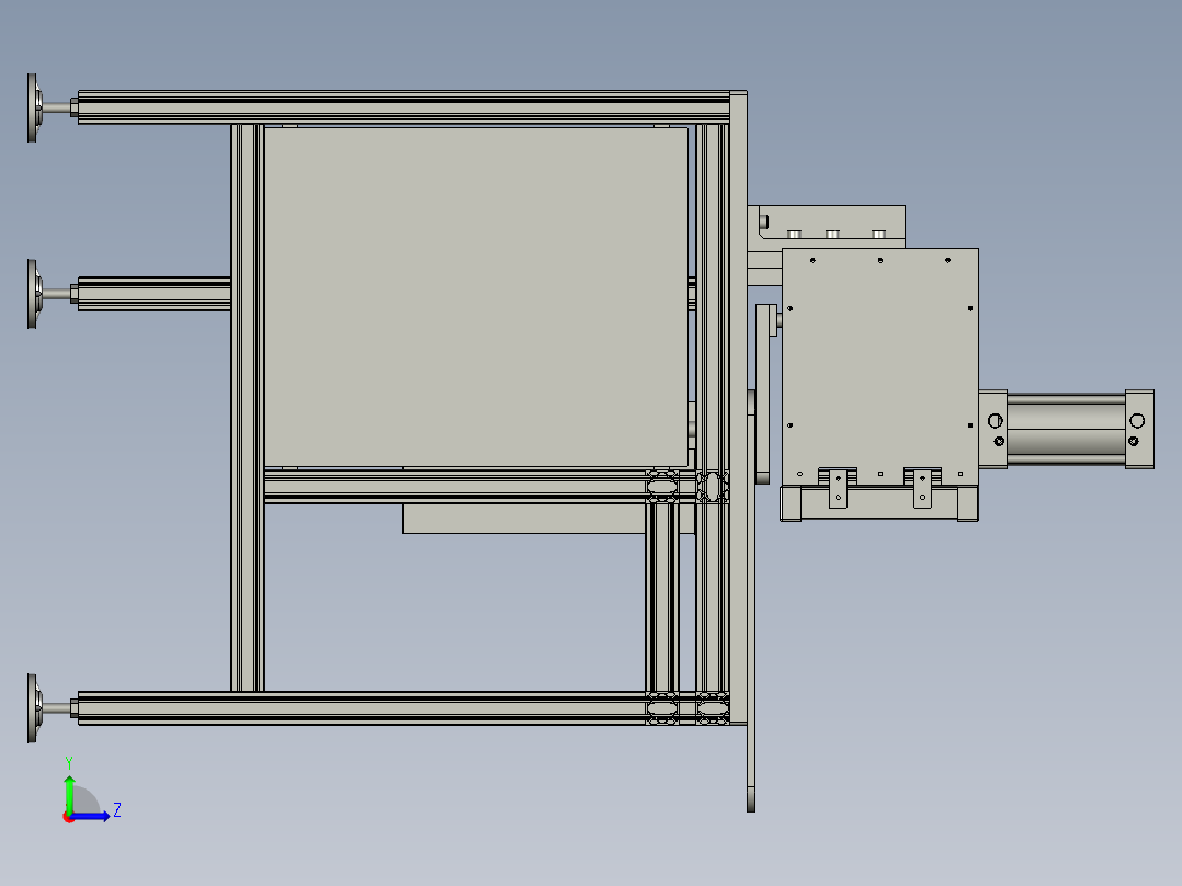 汽车脚垫 垫扣组装检测机3D模型左视图