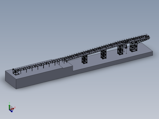 71m带宽1.6m带式输送机整机图纸3D模型