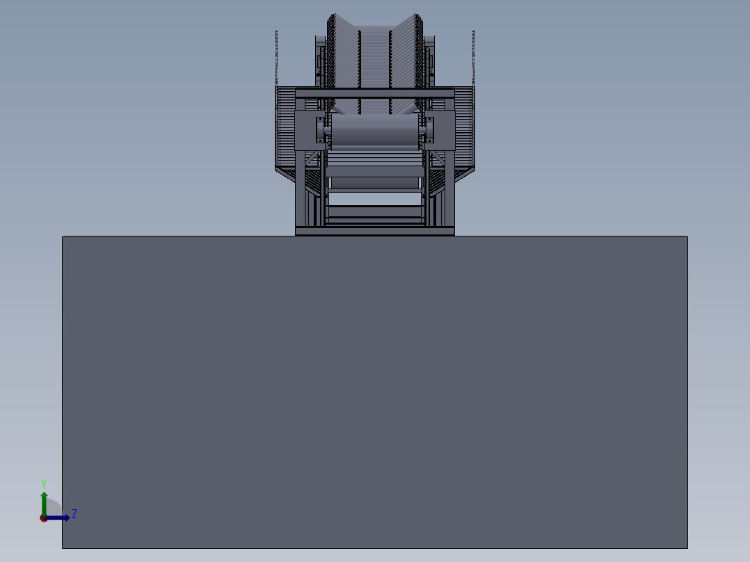 71m带宽1.6m带式输送机整机图纸3D模型左视图